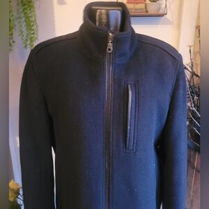Britches Men's Black Wool Blend Coat L